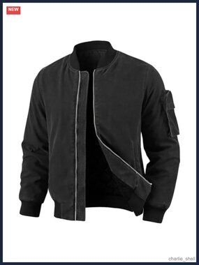 Mens Quilted Bomber Jacket Warm Padded Military Flight Coat Fall Winter
